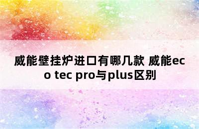 威能壁挂炉进口有哪几款 威能eco tec pro与plus区别